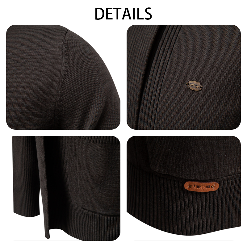 Men's Cotton V-Neck Sweater Cardigan, Fall Winter Knit Sweater, Men's Business Casual Cardigan, Premium Cotton V-Neck Open Front Sweater