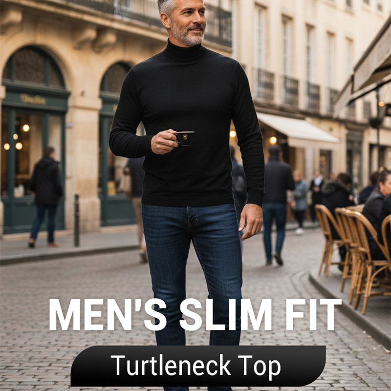 🔥 LAST DAY PROMOTION - 50%OFF 🔥Ultimate Comfort Thermal Men's High Neck T-Shirt, Stretch, Breathable, All-Season Layering Shirt for Business Casual, Slim Fit for Gym & Daily Wear