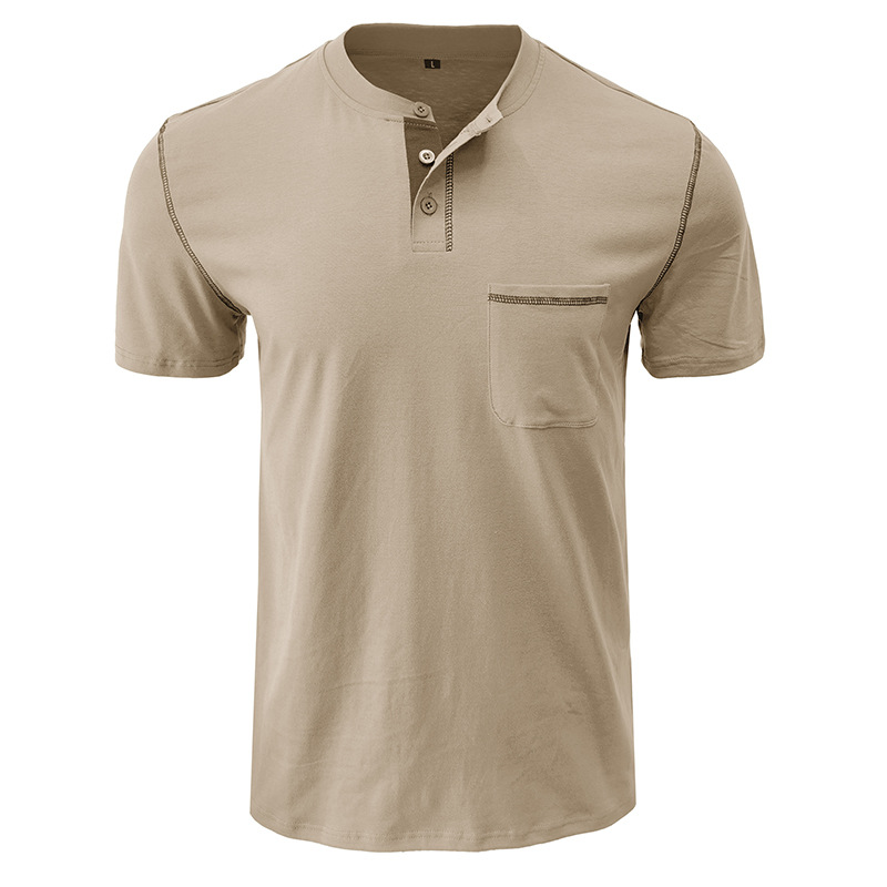 Men's Short Sleeve Classic Henley Is Versatile, Comfortable And Durable