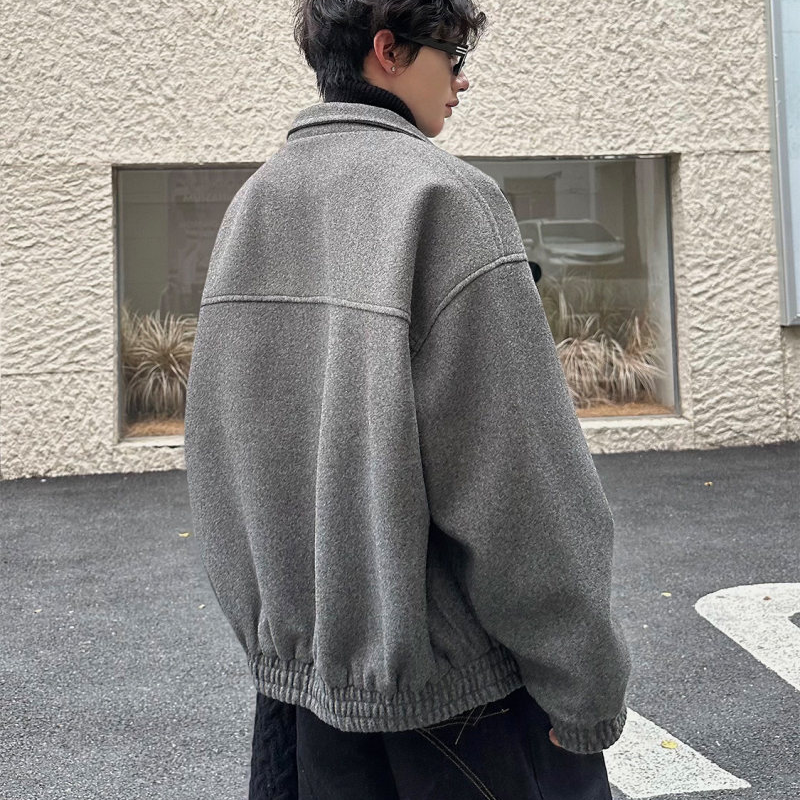 Men's Vintage Tweed Jacket, Relaxed Fit Notch Lapel Fall Outerwear