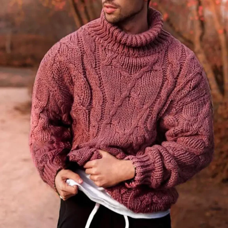 Men's Knitted Plaited Sweater