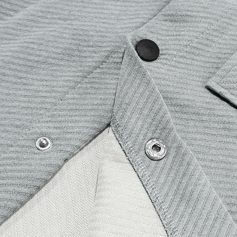 Men's Casual Twill Lapel Single Breasted Long Sleeve Shirt Jacket