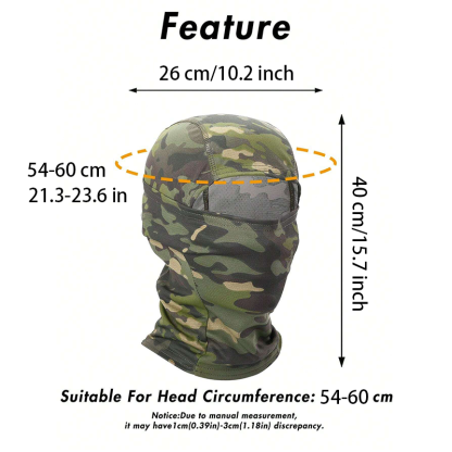 6-in-1 Camo Balaclava Mask