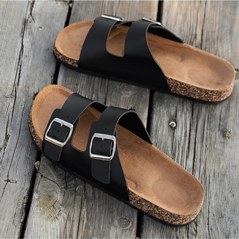 Men's Classic Cork Beach Slippers - Non-slip Comfort