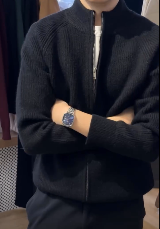 Unisex Fall & Winter Zipper Cardigan Sweater – Trendy Solid Color Knit Jacket, Must-Have Fashion Outerwear for Cold Weather