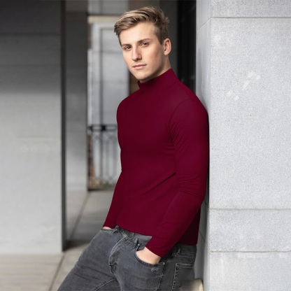🔥 LAST DAY PROMOTION - 50%OFF 🔥Ultimate Comfort Thermal Men's High Neck T-Shirt, Stretch, Breathable, All-Season Layering Shirt for Business Casual, Slim Fit for Gym & Daily Wear