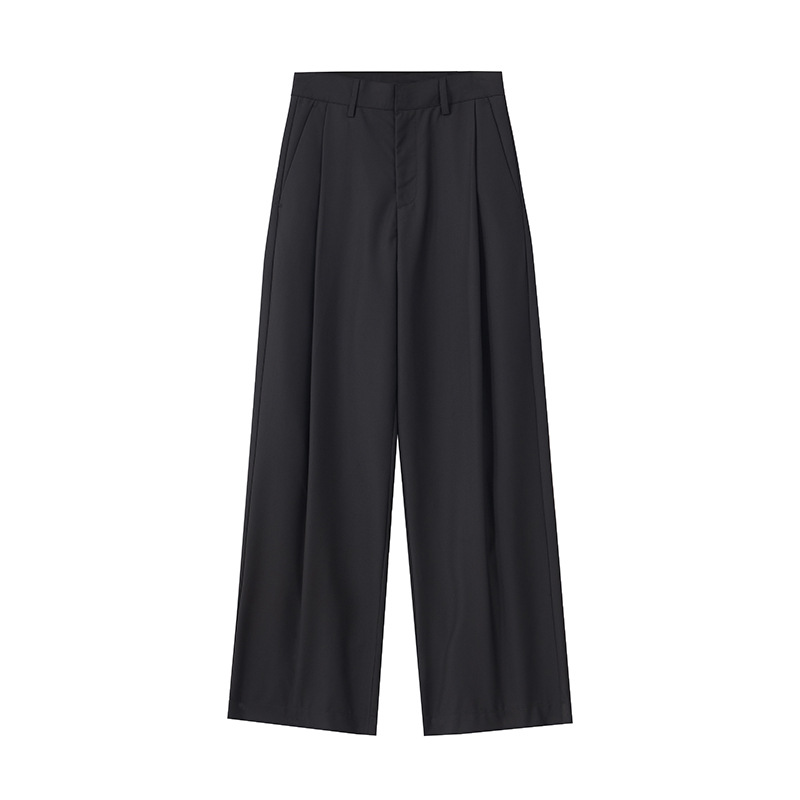 Men's Baggy Wide Leg Trousers, Deconstructed Design with Draping Fit, Business Casual Loose Fit Dress Pants