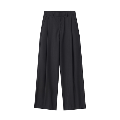 Men's Baggy Wide Leg Trousers, Deconstructed Design with Draping Fit, Business Casual Loose Fit Dress Pants