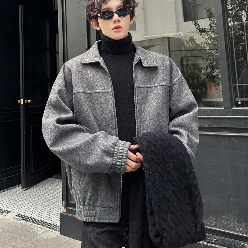 Men's Vintage Tweed Jacket, Relaxed Fit Notch Lapel Fall Outerwear