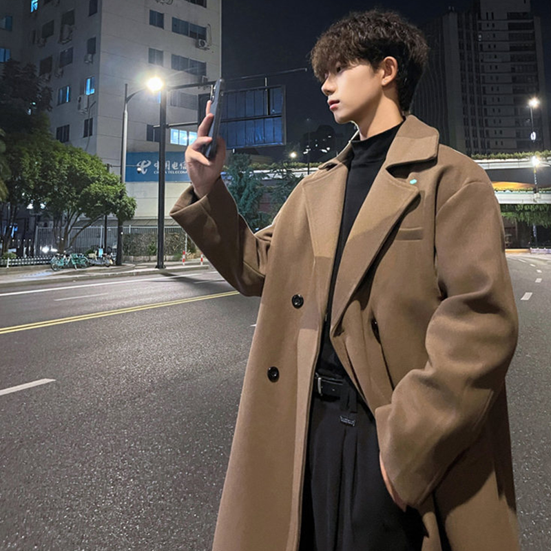 Men's Heavyweight Winter Trench Overcoat, Winter Dress Overcoat, Elegant Winter Long Coat