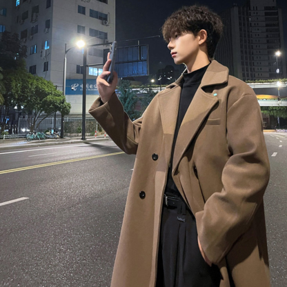 Men's Heavyweight Winter Trench Overcoat, Winter Dress Overcoat, Elegant Winter Long Coat