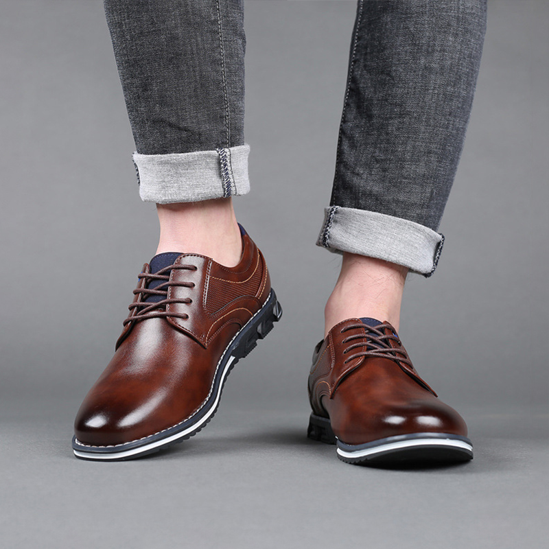 Oxford Derby Shoes For Men - British-Inspired Business Casual Leather Shoes