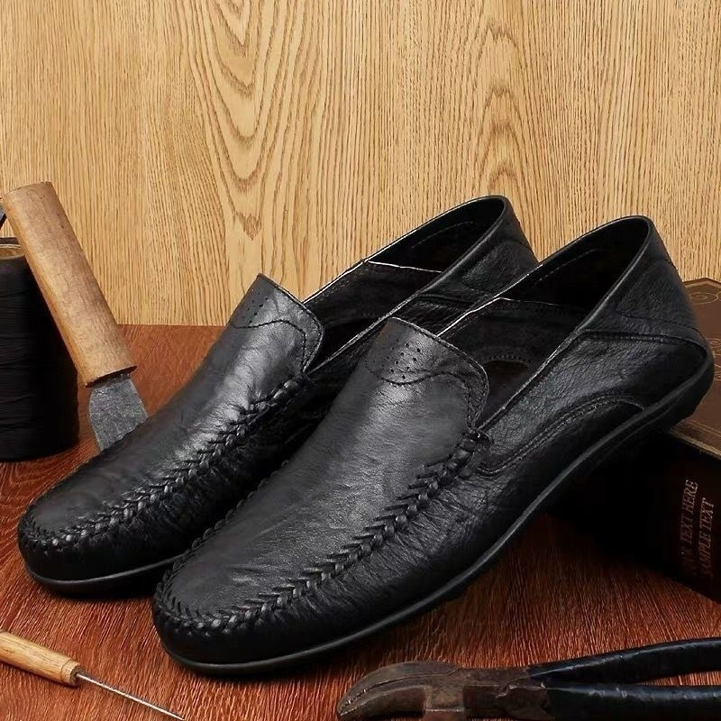 Men's Premium Genuine Leather Breathable Slip-On Loafers