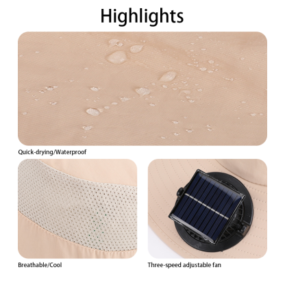 【24-Hour Shipping Out】Solar Powered Cooling Fan Hat For Men