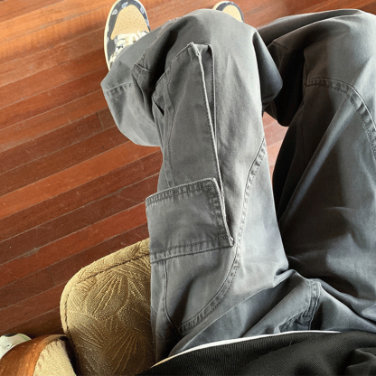 Men's Relaxed-Fit Casual Cargo Pants, Classic Workwear Tactical Pants with Multiple Pockets, Men's Everyday Essential Cargo Pants