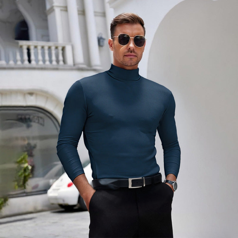🔥 LAST DAY PROMOTION - 50%OFF 🔥Ultimate Comfort Thermal Men's High Neck T-Shirt, Stretch, Breathable, All-Season Layering Shirt for Business Casual, Slim Fit for Gym & Daily Wear