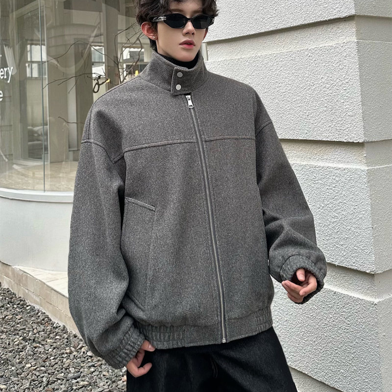 Men's Vintage Tweed Jacket, Relaxed Fit Notch Lapel Fall Outerwear