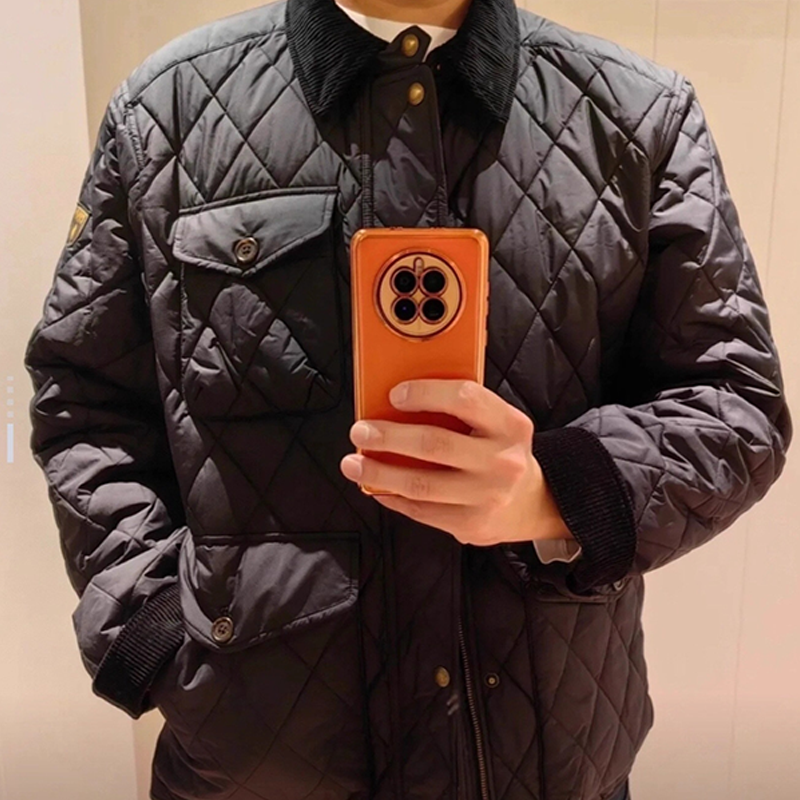 Men's Quilted Workwear Jacket, Classic Old Money Style Winter Coat