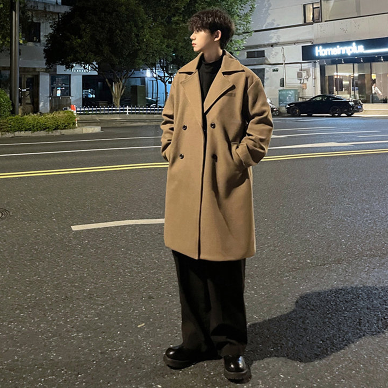 Men's Heavyweight Winter Trench Overcoat, Winter Dress Overcoat, Elegant Winter Long Coat