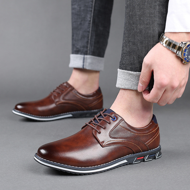 Oxford Derby Shoes For Men - British-Inspired Business Casual Leather Shoes
