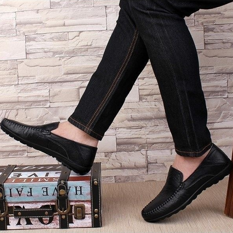 Men's Premium Genuine Leather Breathable Slip-On Loafers