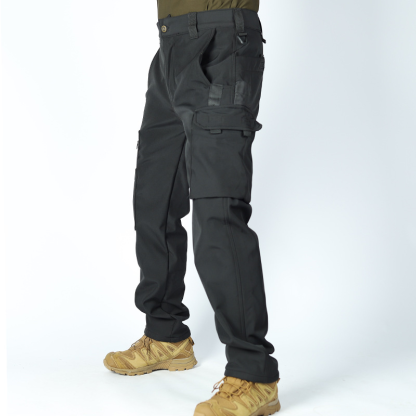 Men's Outdoor Work Softshell Pants, Thermal Fleece Lined Mountaineering Pants with Multiple Pockets, Training Trousers for Hiking & Outdoor Jobs