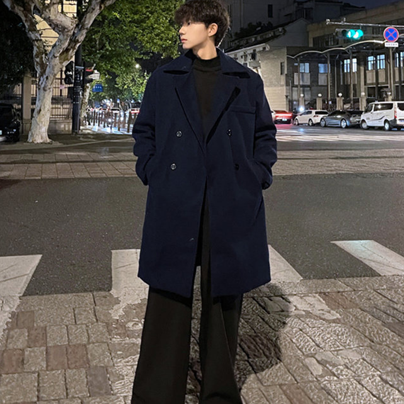 Men's Heavyweight Winter Trench Overcoat, Winter Dress Overcoat, Elegant Winter Long Coat