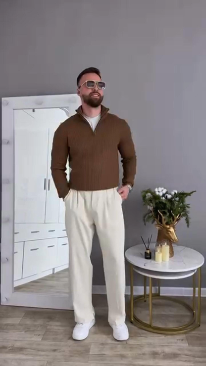 Men's Casual Fashion Stand Collar Polo Shirt