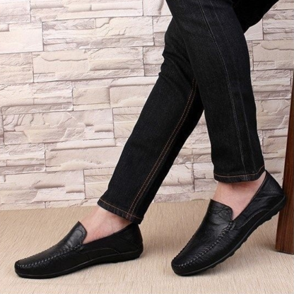 Men's Premium Genuine Leather Breathable Slip-On Loafers
