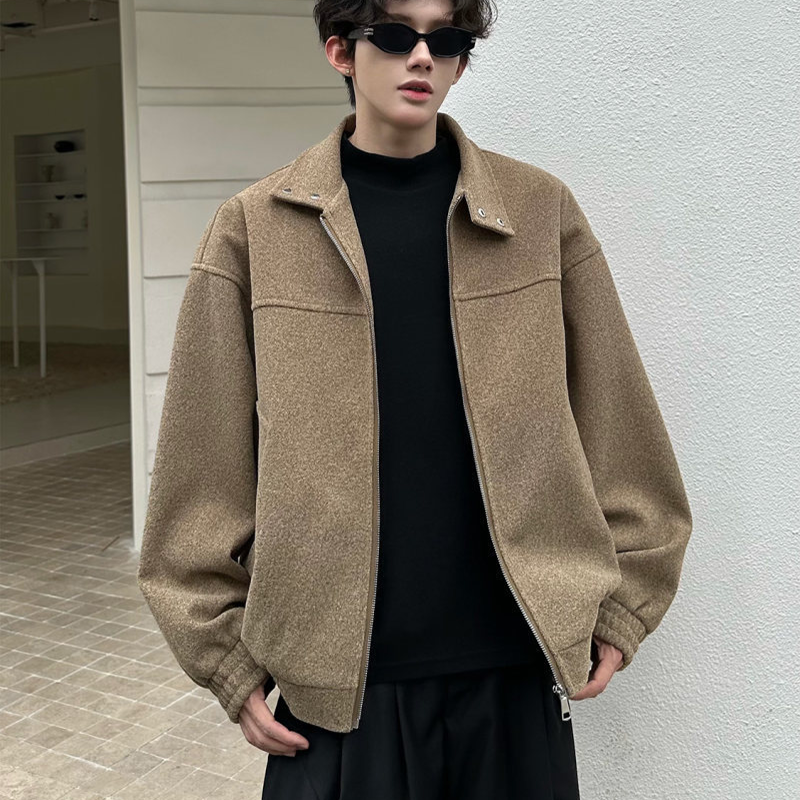 Men's Vintage Tweed Jacket, Relaxed Fit Notch Lapel Fall Outerwear