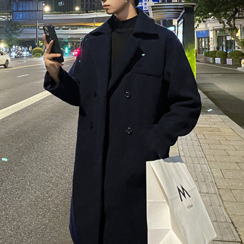 Men's Heavyweight Winter Trench Overcoat, Winter Dress Overcoat, Elegant Winter Long Coat