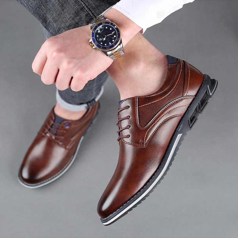 Oxford Derby Shoes For Men - British-Inspired Business Casual Leather Shoes