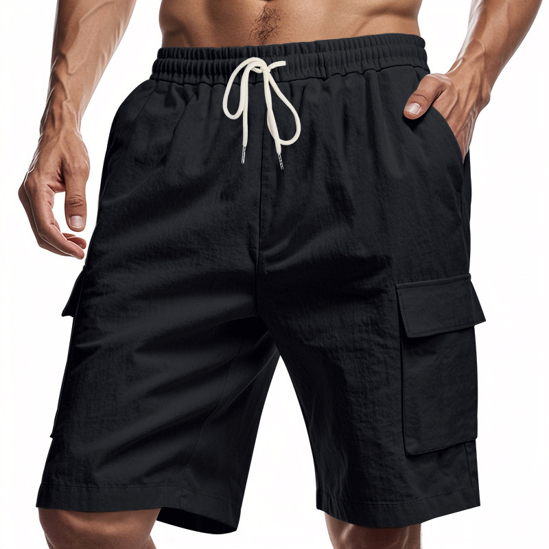 Men's Linen Multi-Pocket Cargo Shorts