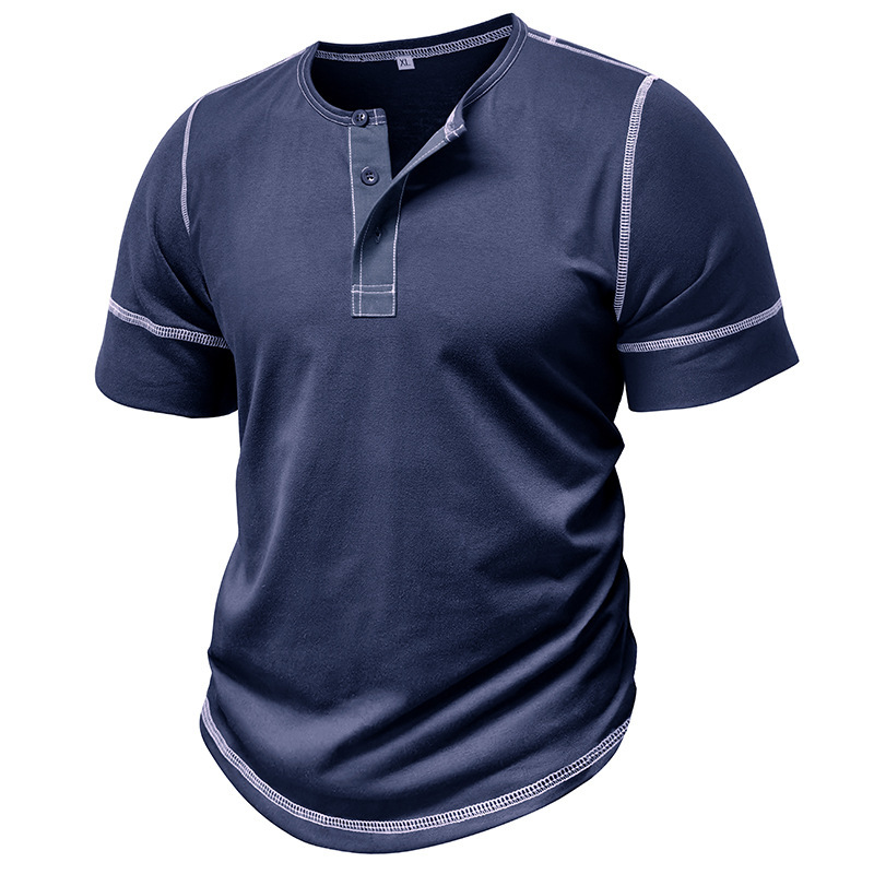 Muscle Henley Breathable Unisex Henley Unique Colorblock Design Everyday Essentia