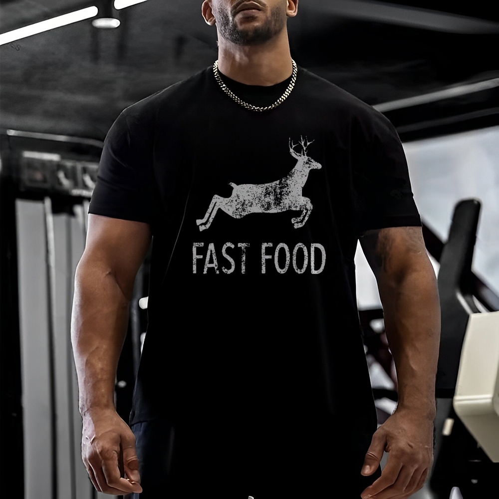 Fast Food Funny Men Hunting Cotton T-shirt