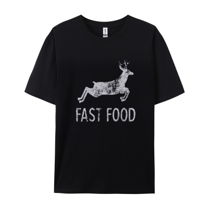 Fast Food Funny Men Hunting Cotton T-shirt