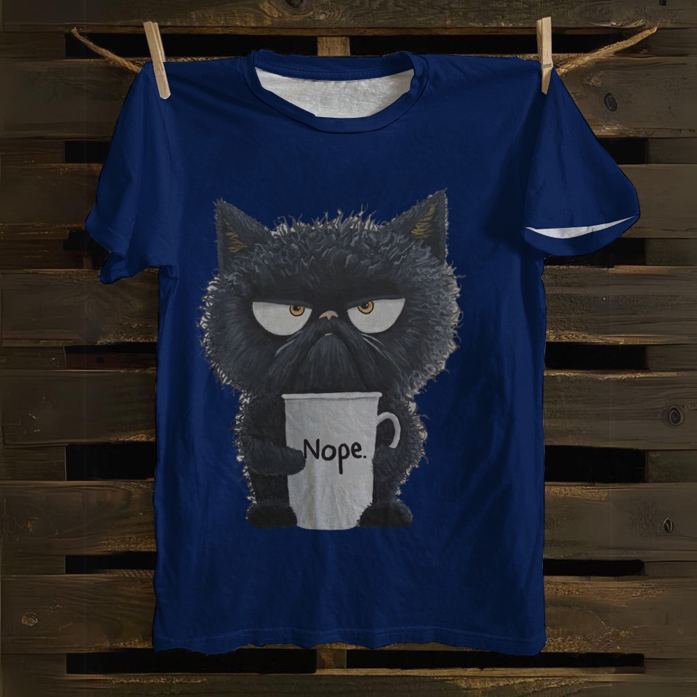 Funny Cat Art Print T-shirt