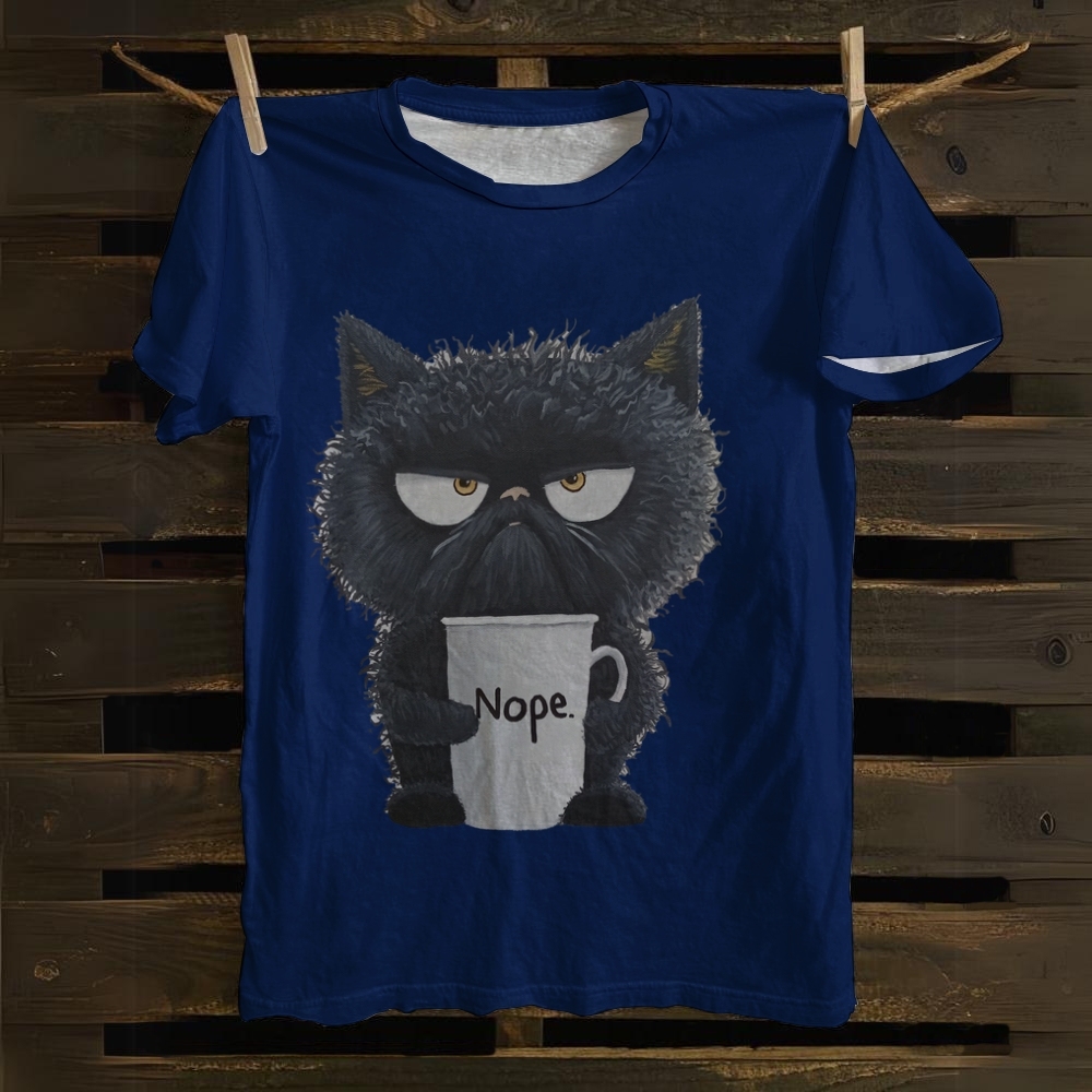 Funny Cat Art Print T-shirt