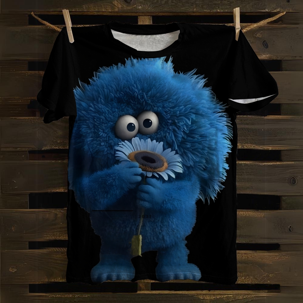 Unisex Floral Cute Furry Abstract Print Design T-Shirt