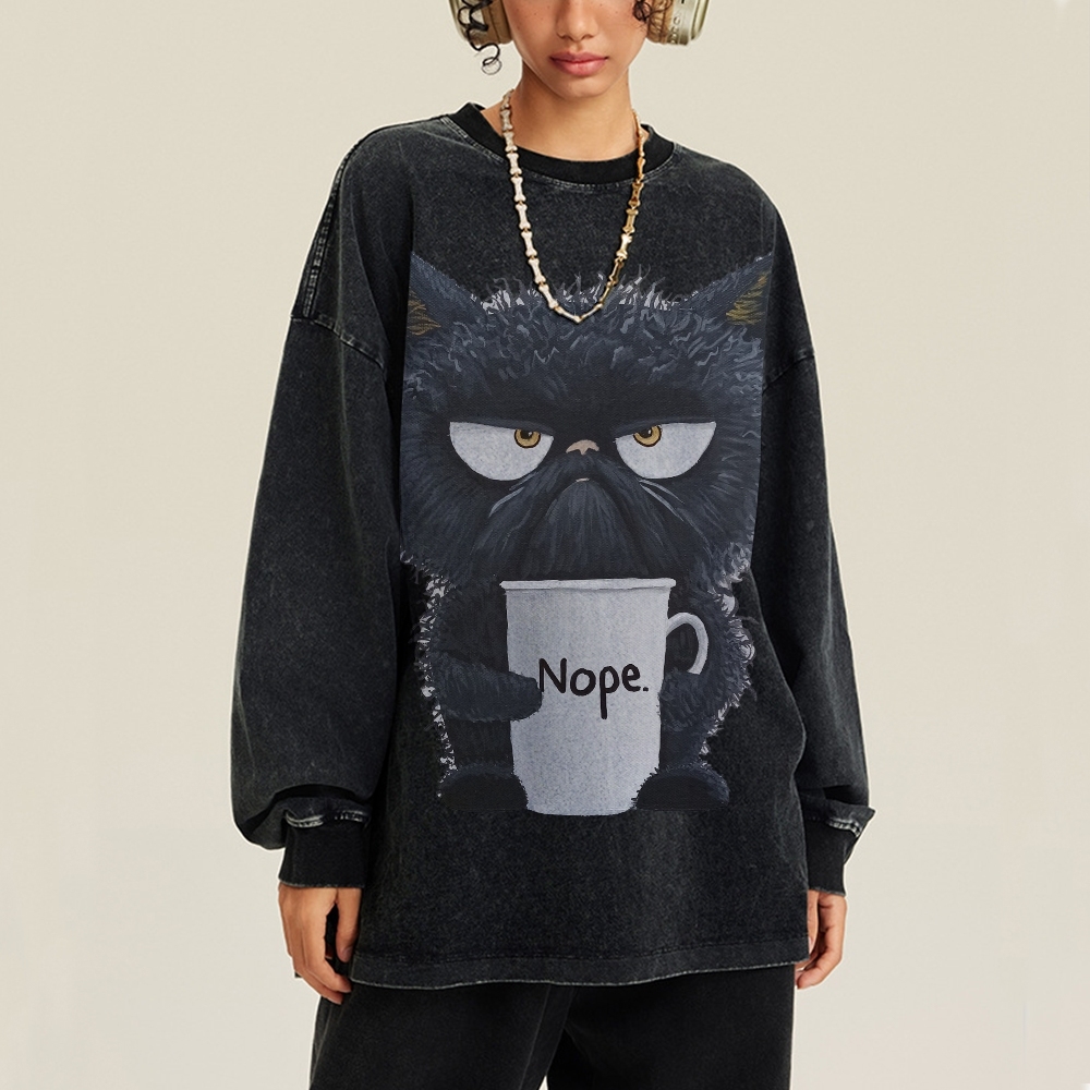 Funny Cat Art Print Long Sleeves