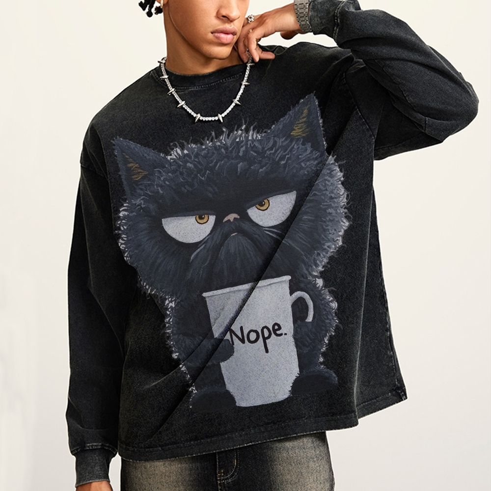 Funny Cat Art Print Long Sleeves