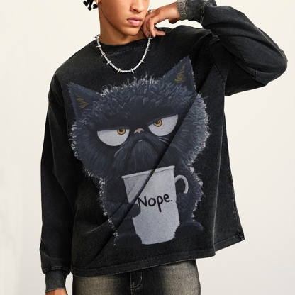 Funny Cat Art Print Long Sleeves