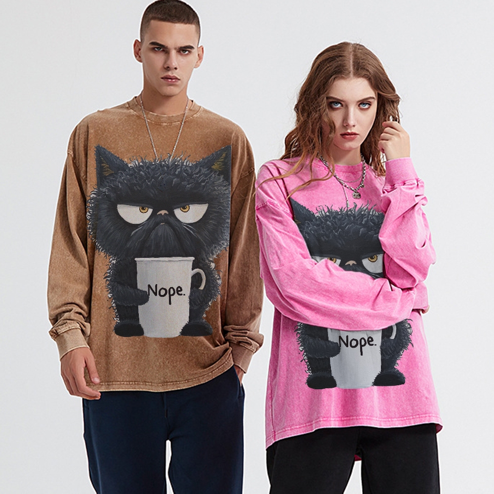 Funny Cat Art Print Long Sleeves