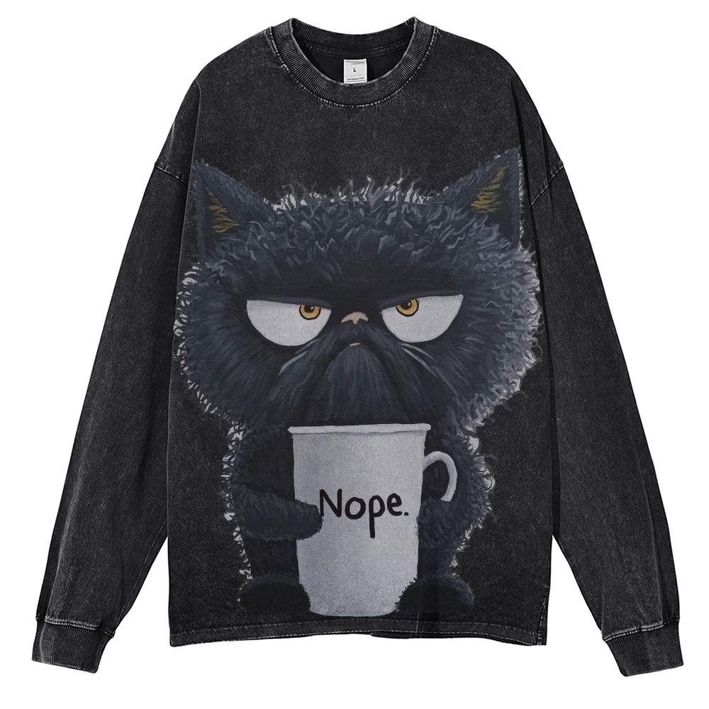 Funny Cat Art Print Long Sleeves
