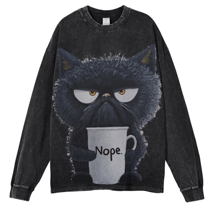 Funny Cat Art Print Long Sleeves