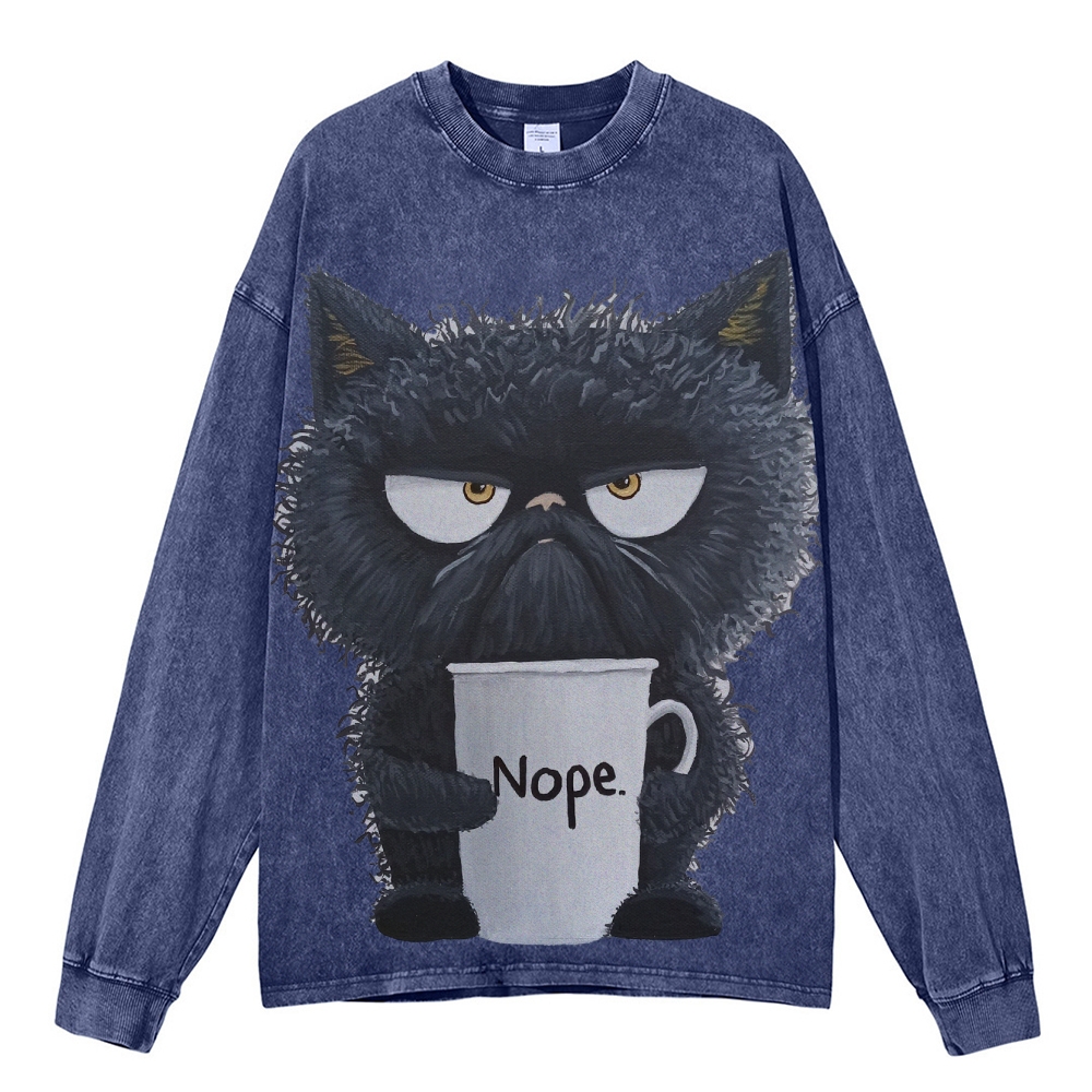 Funny Cat Art Print Long Sleeves