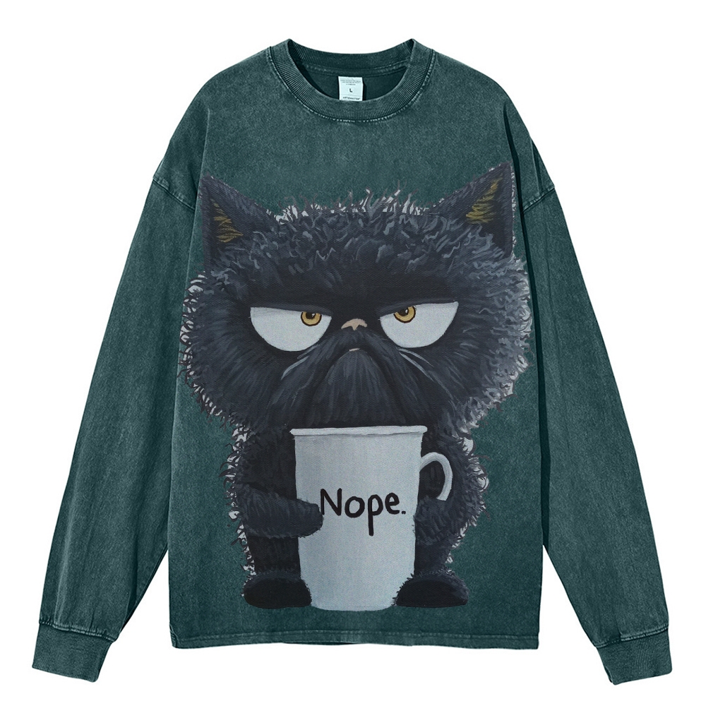 Funny Cat Art Print Long Sleeves
