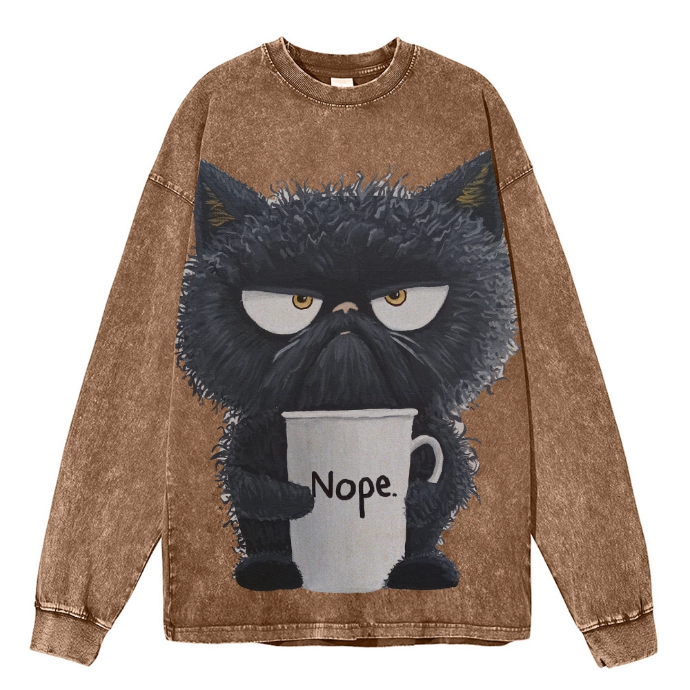 Funny Cat Art Print Long Sleeves