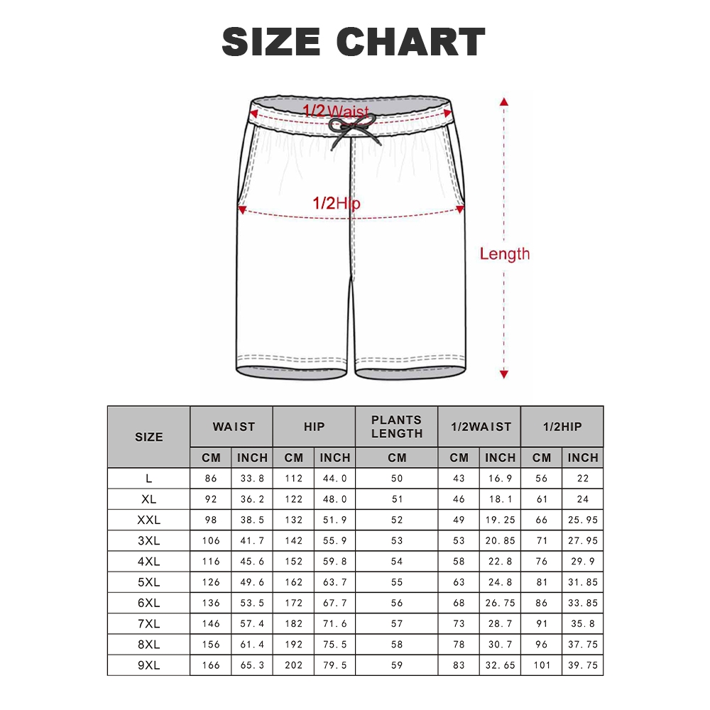 Large Size Men's Casual Blue and White Botanical Print Shorts