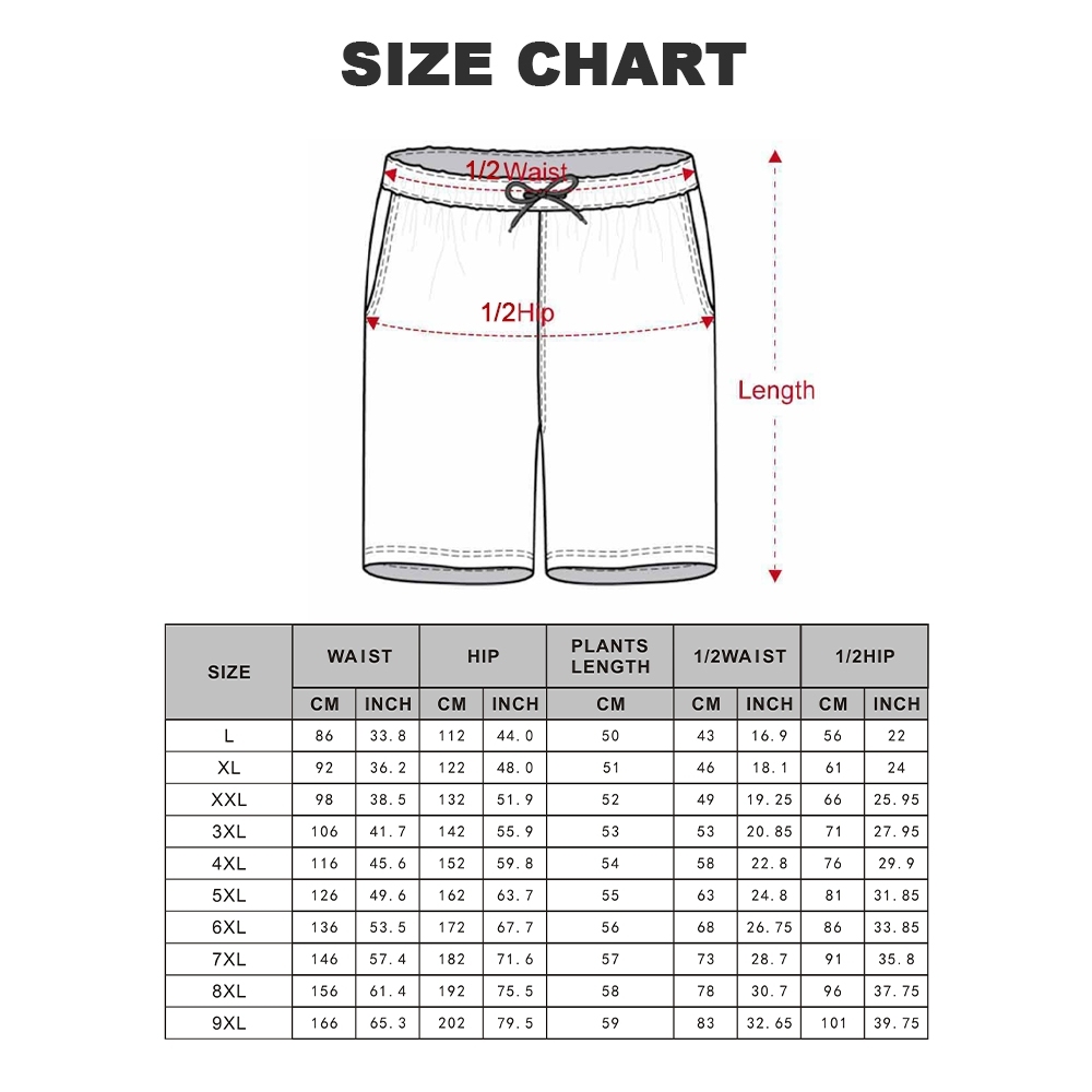 Large Size Men's Casual Blue and White Botanical Print Shorts